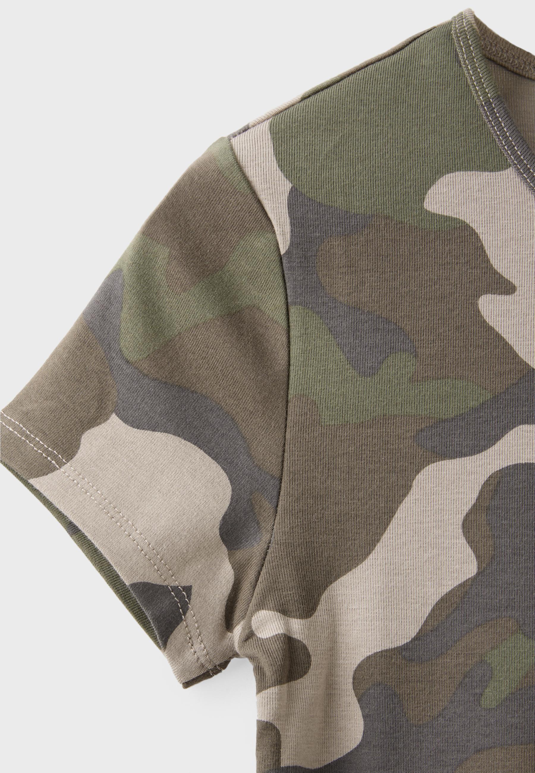 Slim fit printed T-shirt — Khaki