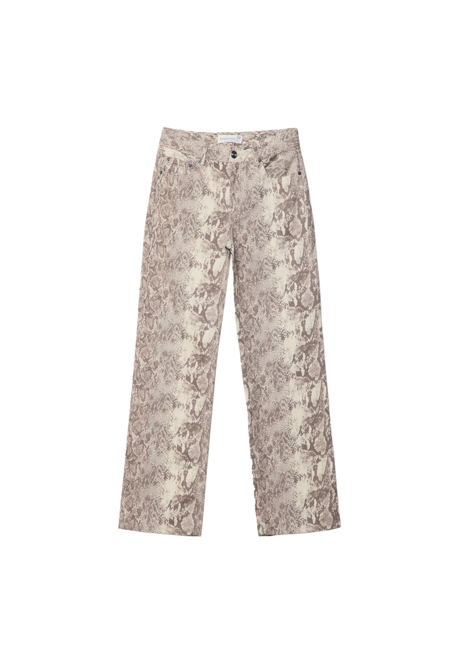 Printed low rise straight leg jeans Women s fashion Stradivarius Canada