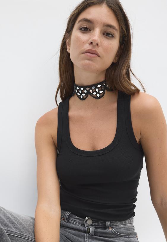choker met spiegels en golvend design