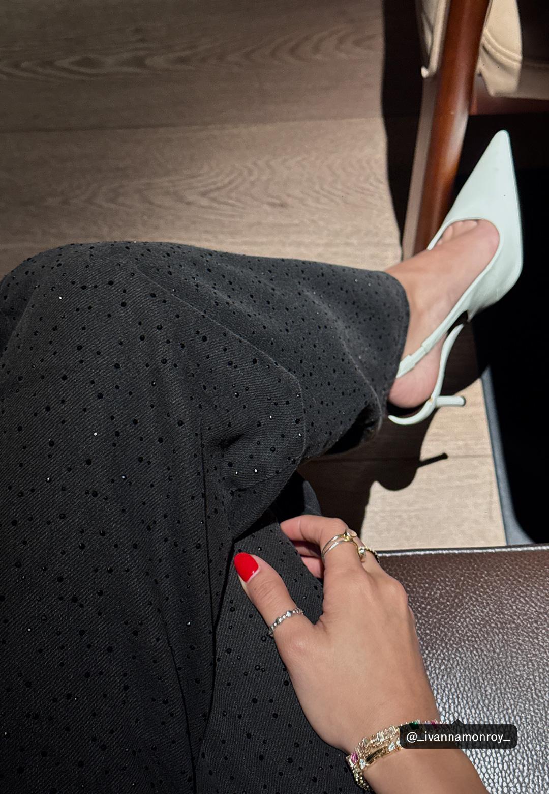 Straight-leg jeans with rhinestones — BLACK DENIM WASHED EFFECT 