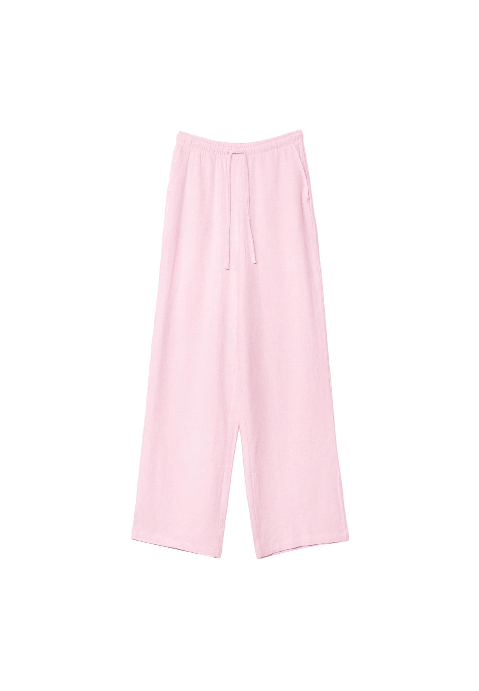 Keten görünümlü dökümlü pantolon - Görsel 9
