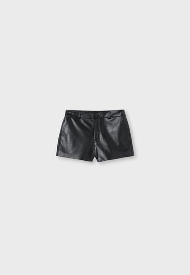 Smart leather effect shorts — Black 7