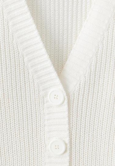 V-neck knit cardigan — Ecru 9