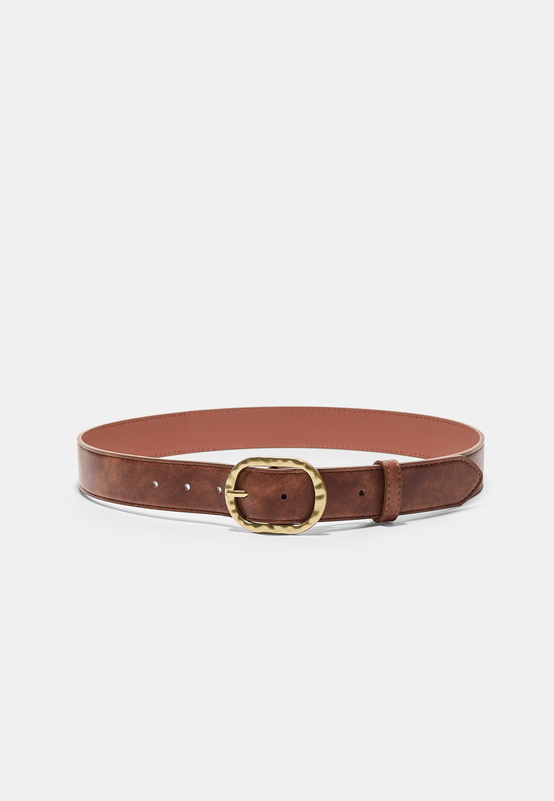 Basic buckled belt — Brown