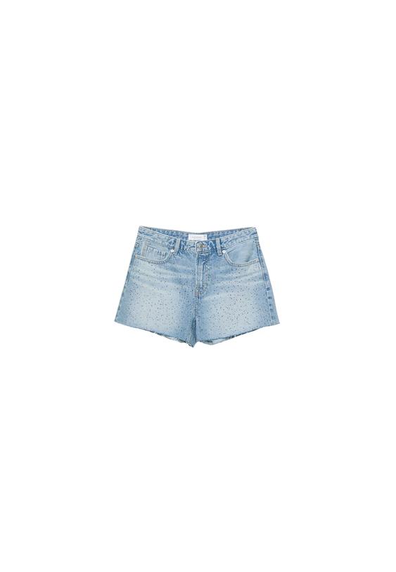 Parıltılı denim şort_7