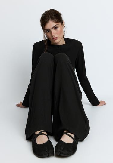 Soft-touch ribbed trousers — Black 6