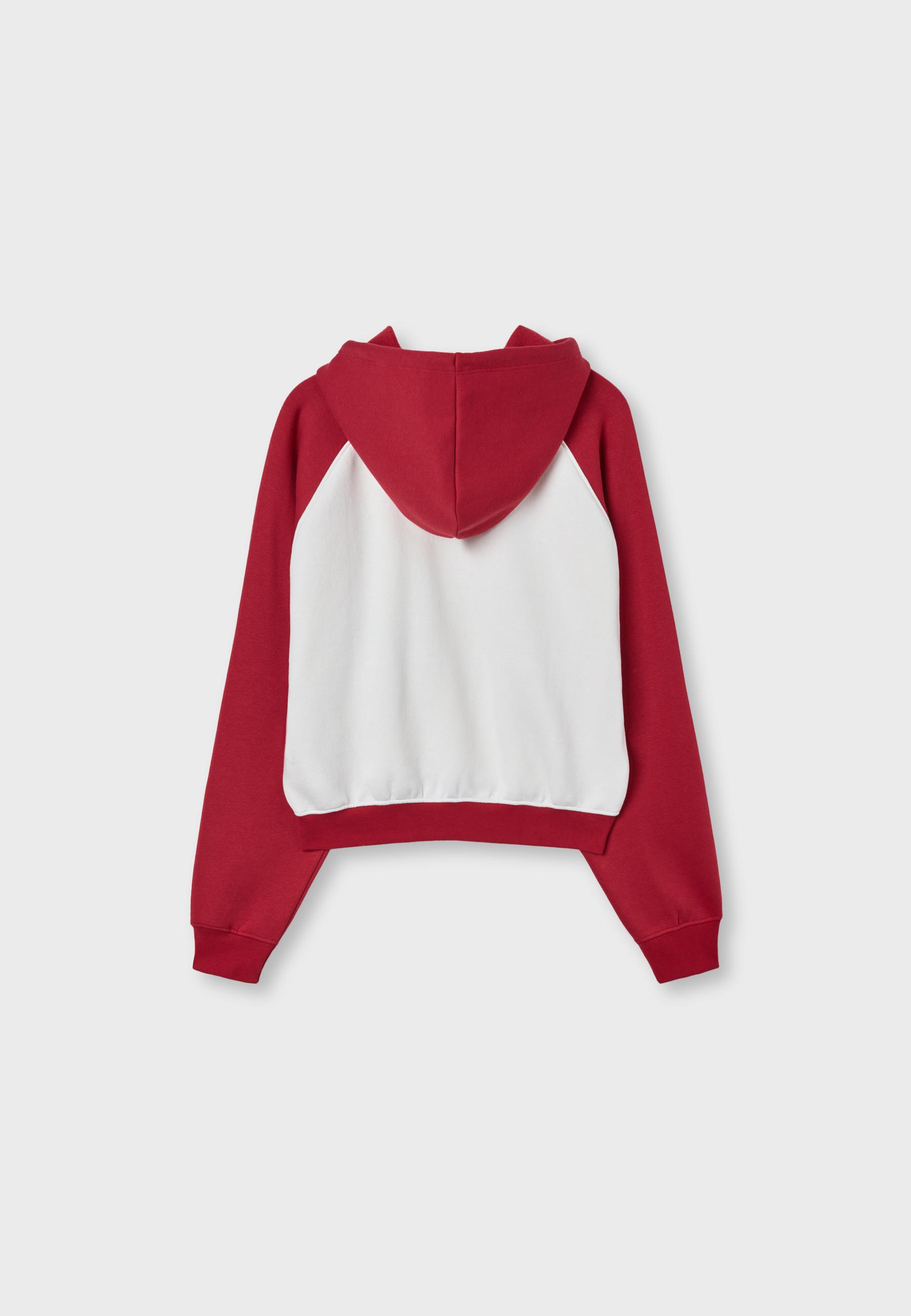 Raglan sleeve hoodie — Red