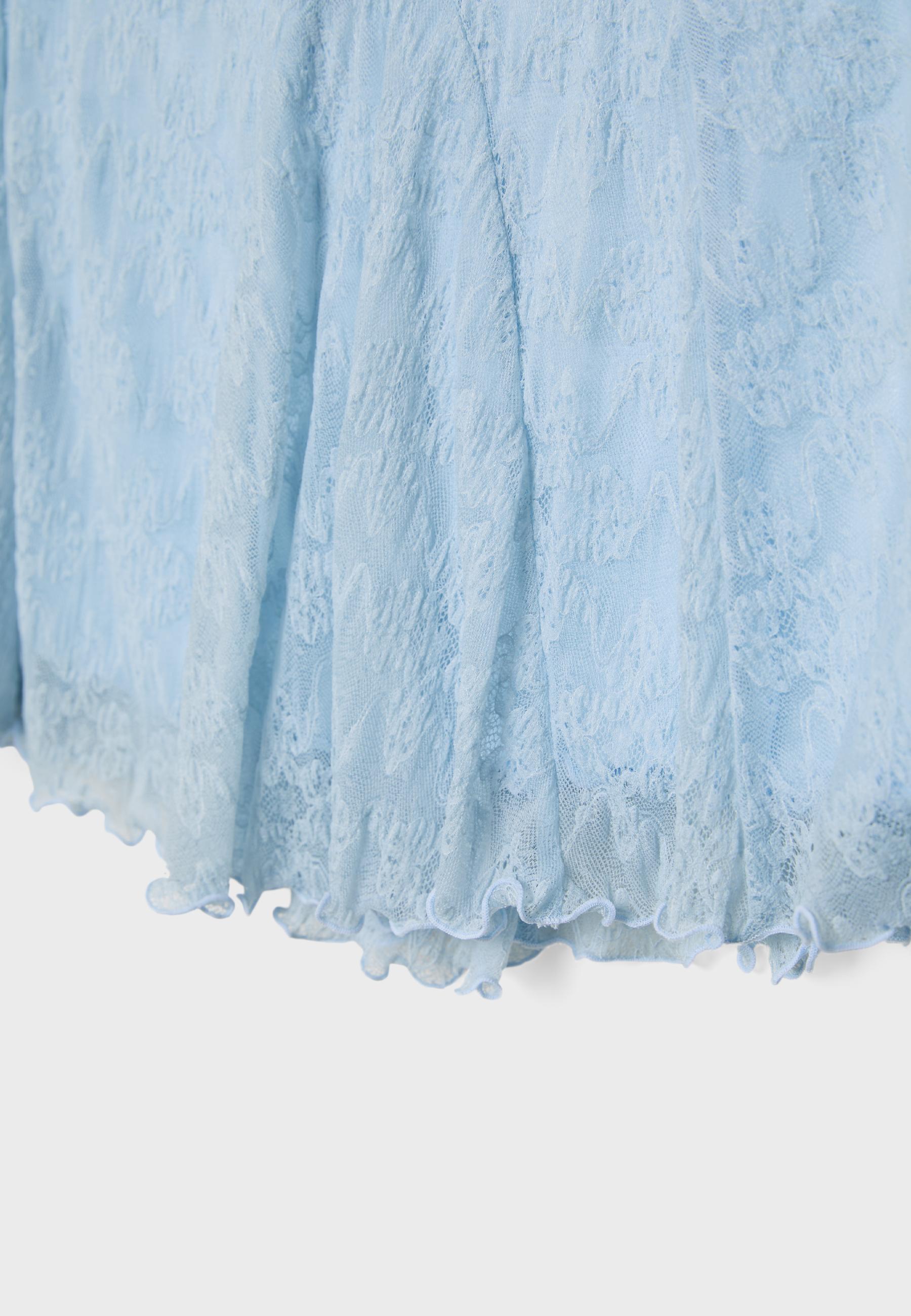 Lace mini skirt — Sky blue