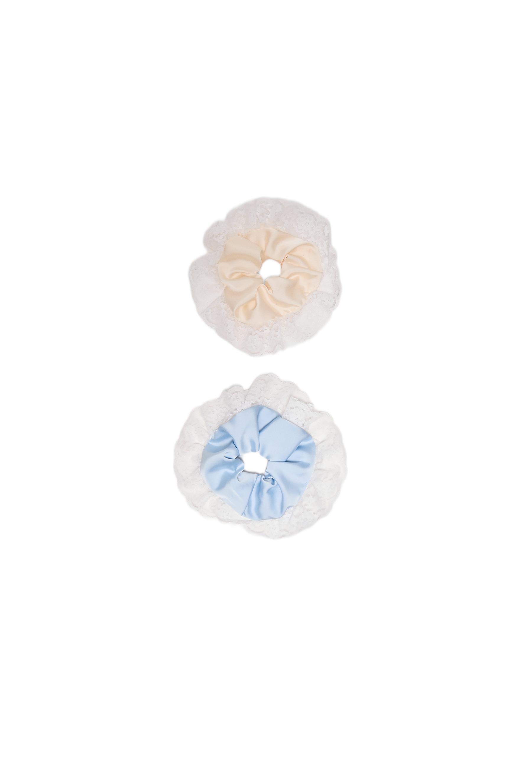 Set of 2 lace scrunchies — Royal blue