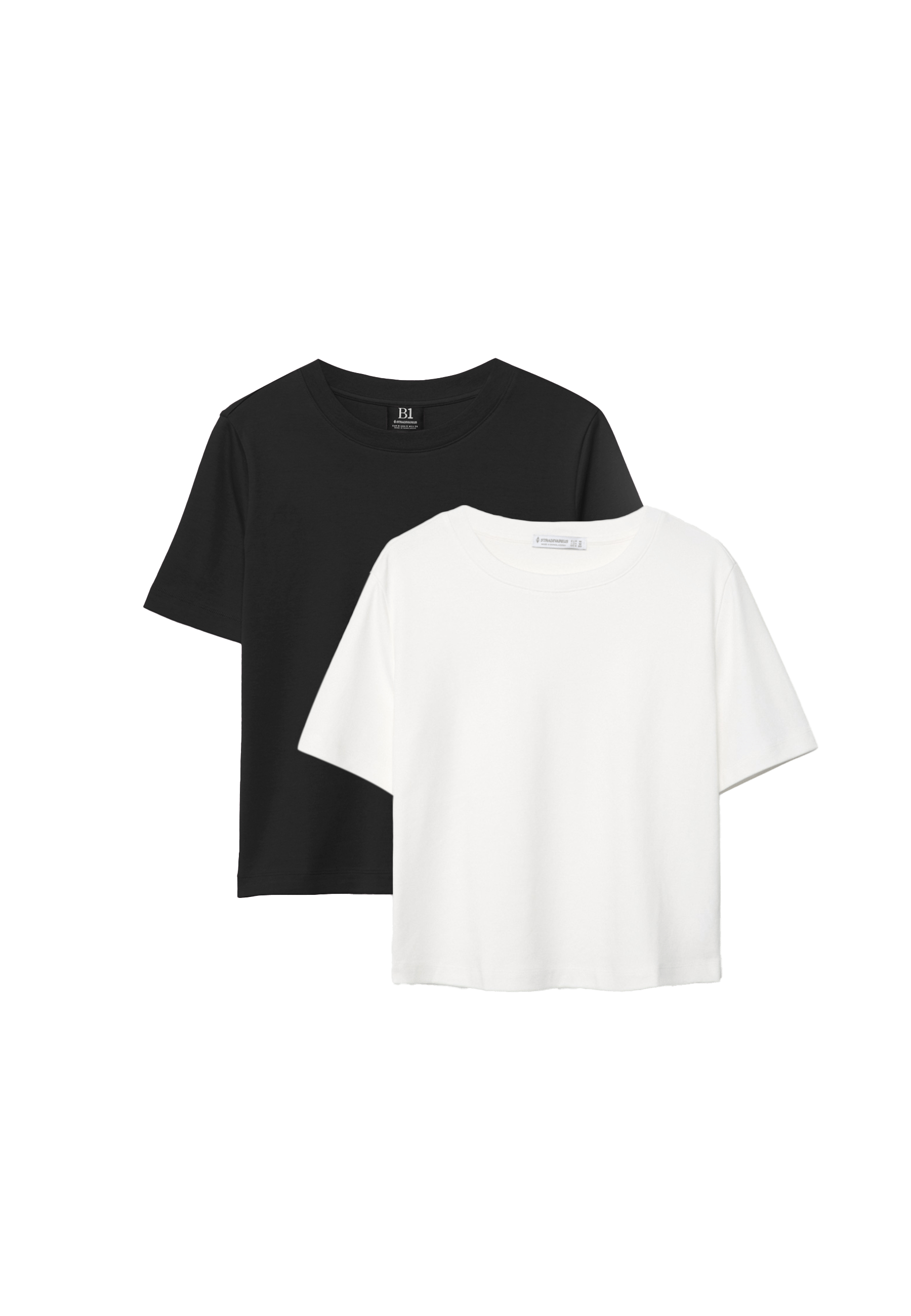 B01 2-pack of basic regular fit short sleeve T-shirts — Black