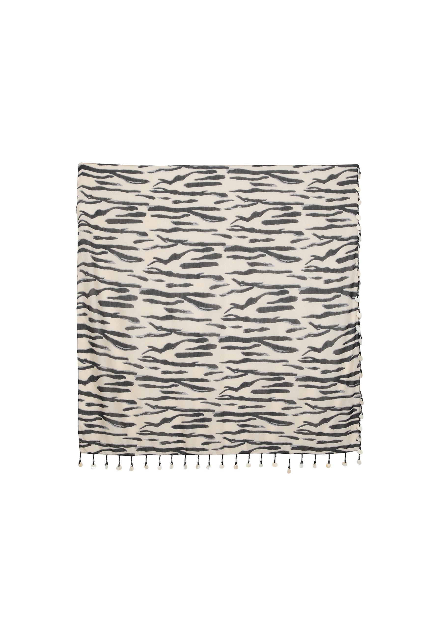 Tiger print scarf — Ecru