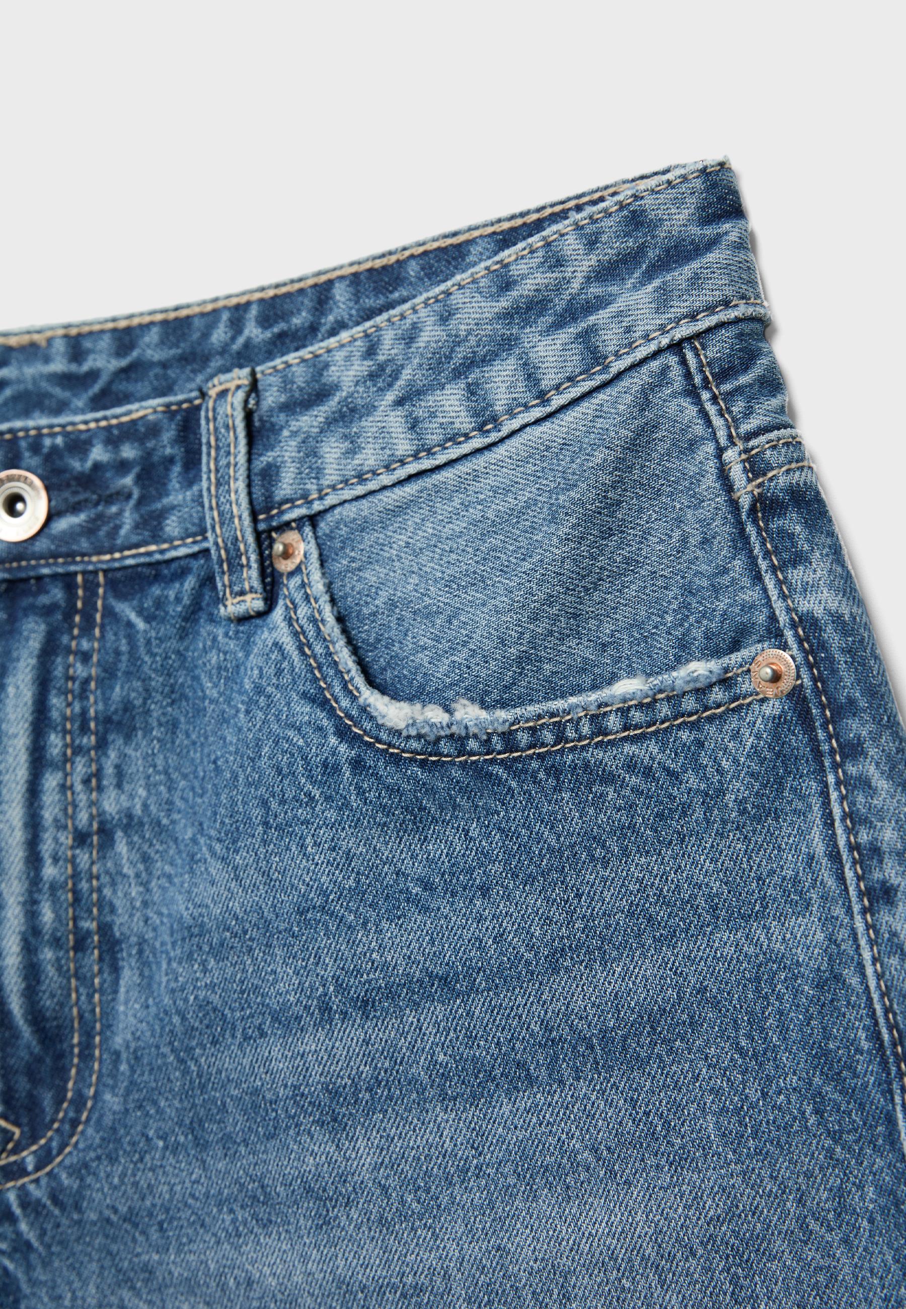 Baggy denim Bermuda shorts — MEDIUM DENIM WASH