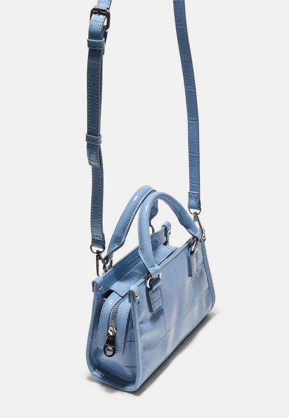 timsah deseni gorunumlu mini tote capraz askl canta