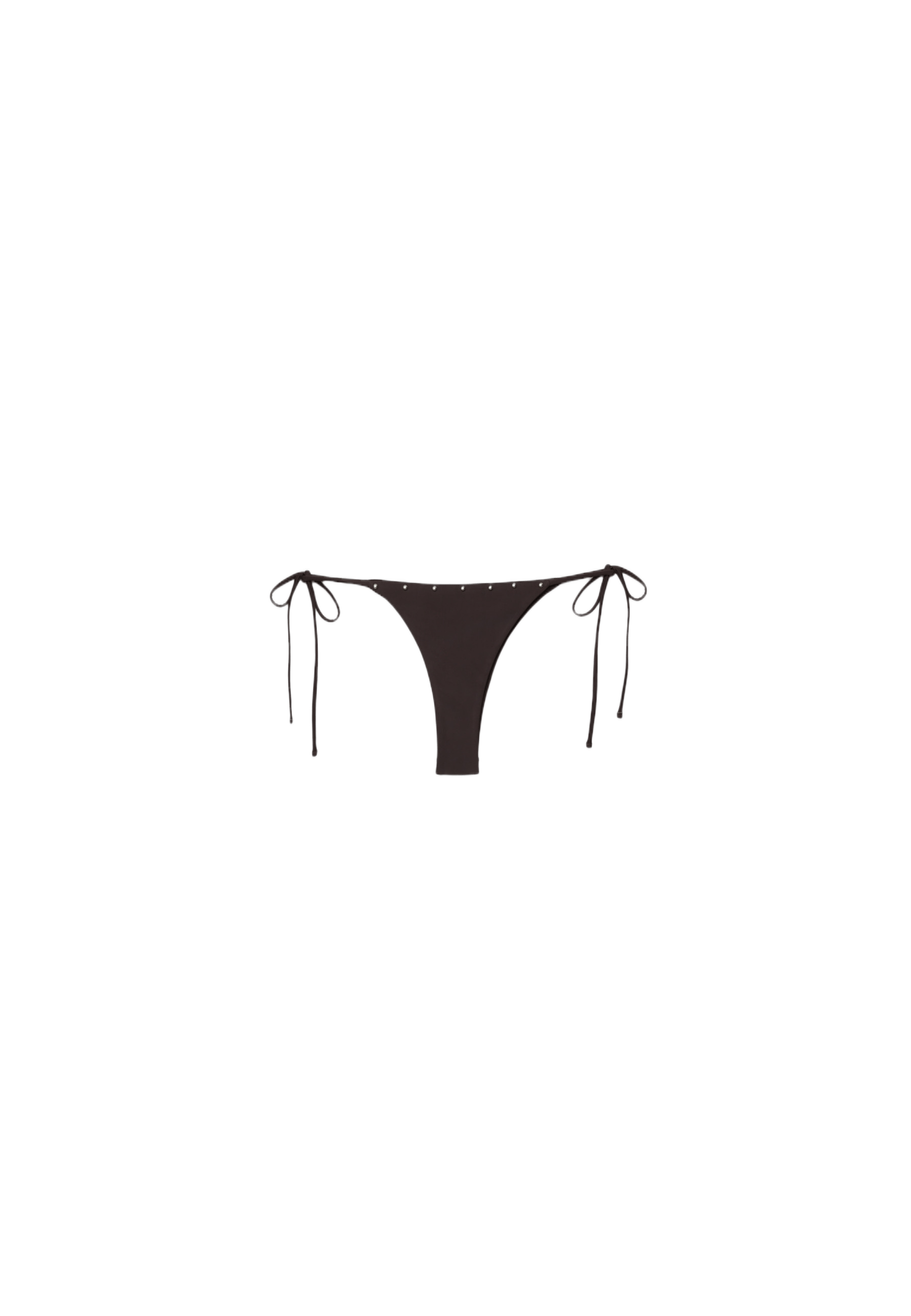 Studded tie-side bikini bottoms — Brown