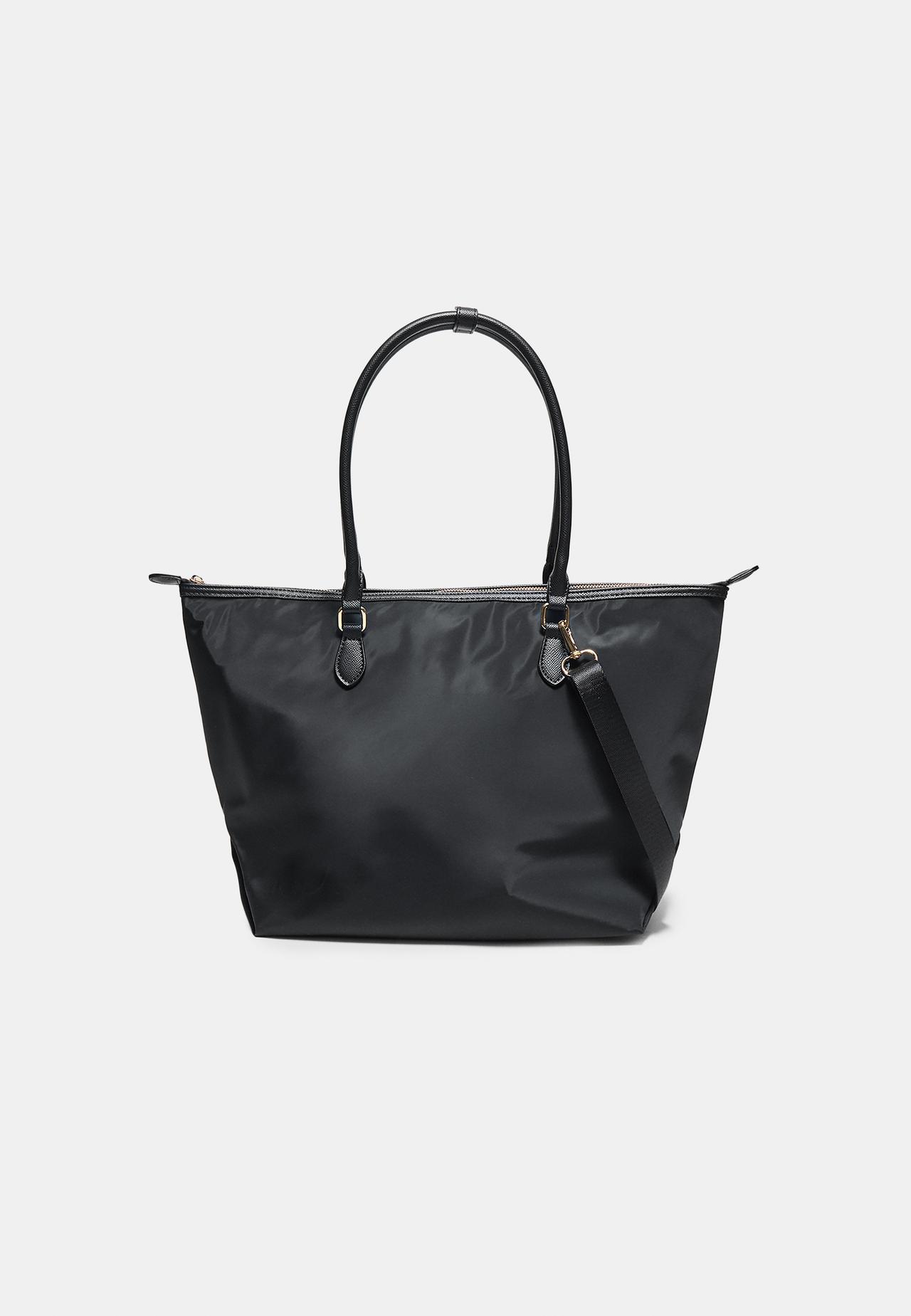 Contrast crossbody shopper bag — Black