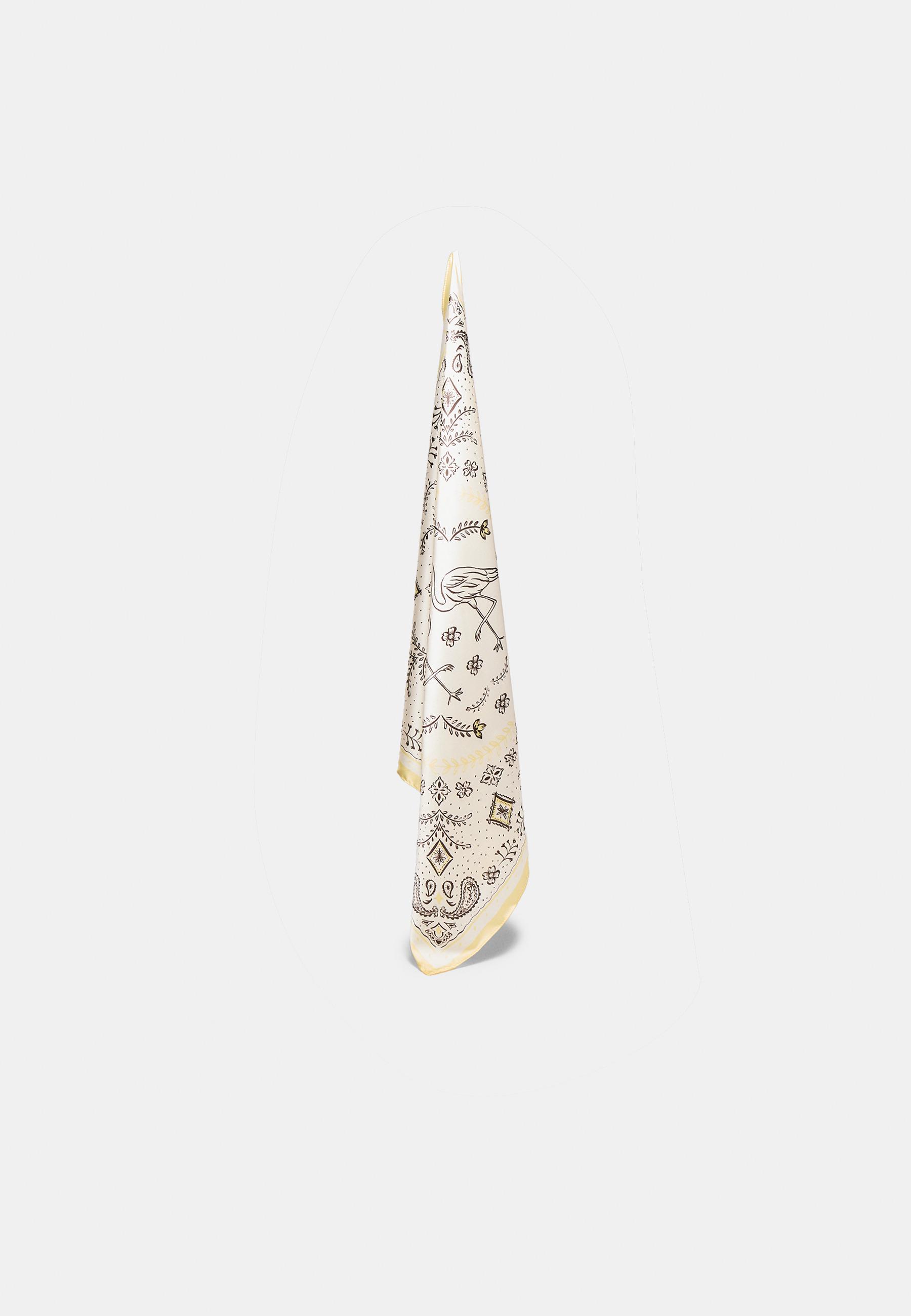 Flamingo paisley scarf — Ecru