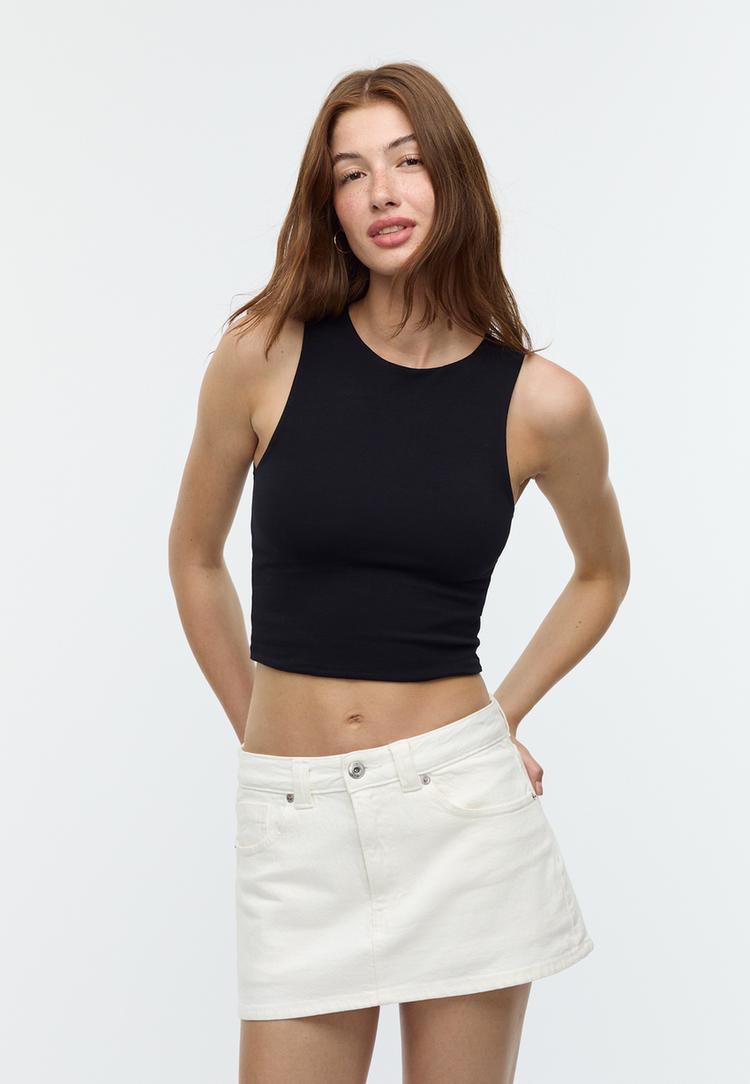 t shirt sans manches en coton