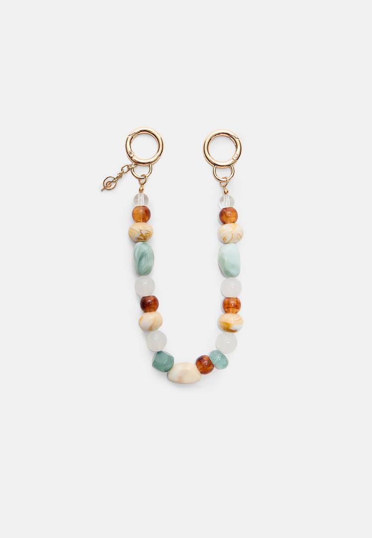 beaded charm keyring