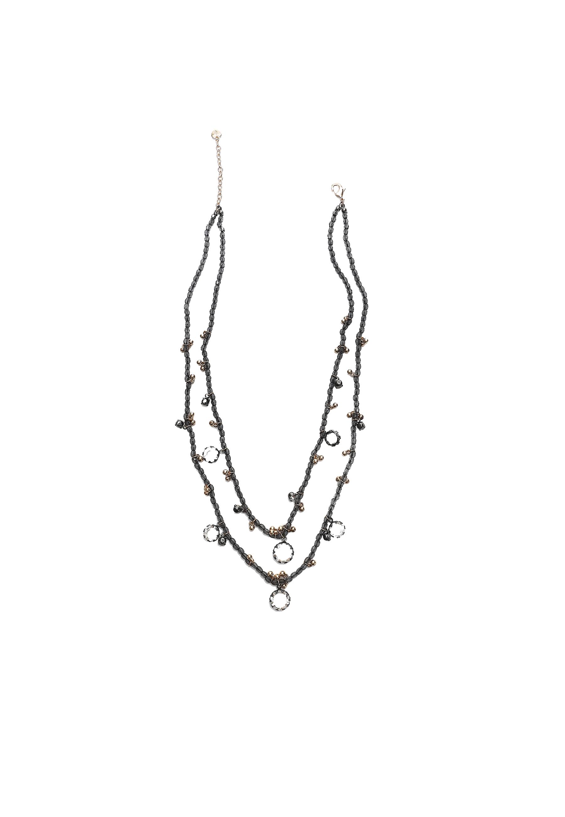 Beaded necklace — Grey