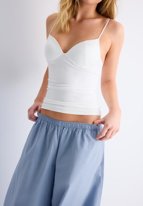 pantalon volumen popelin