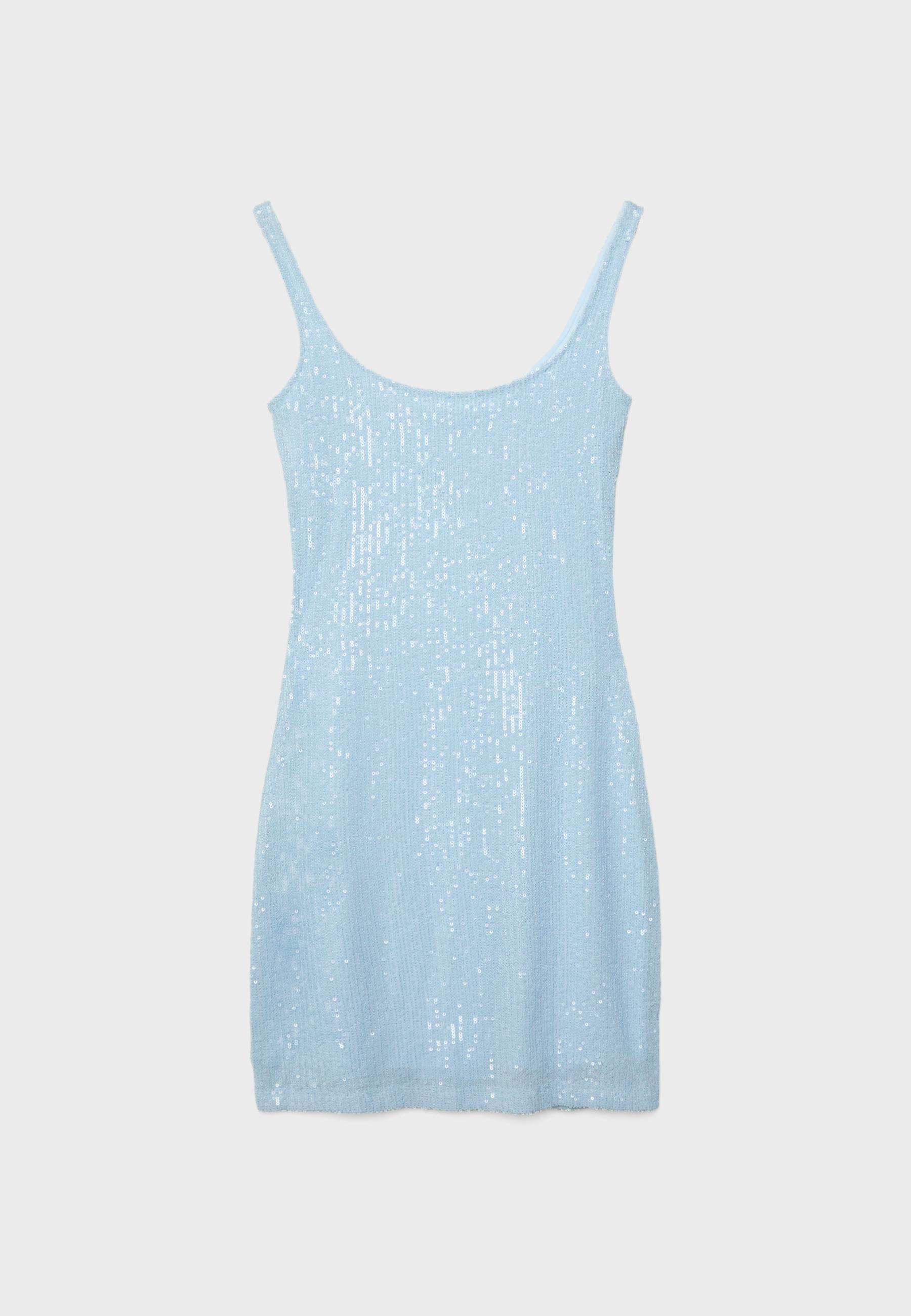 Sequin mini dress — Sky blue
