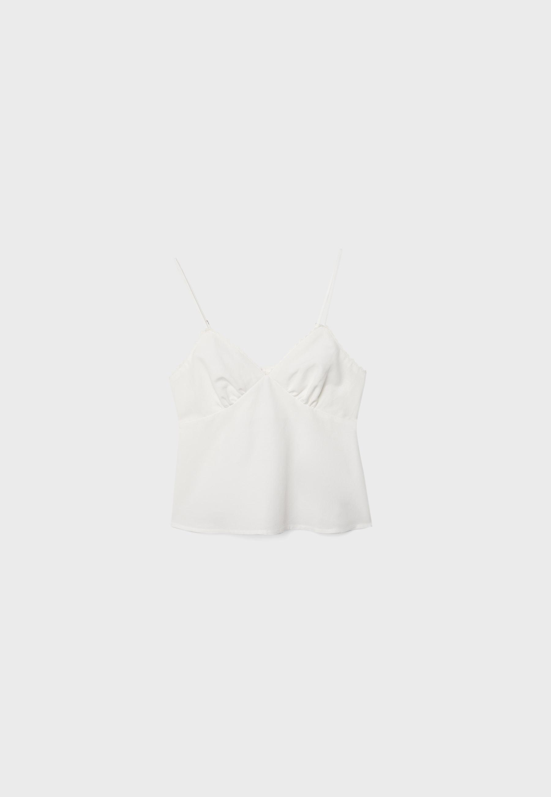 Rustic strappy top — Ecru