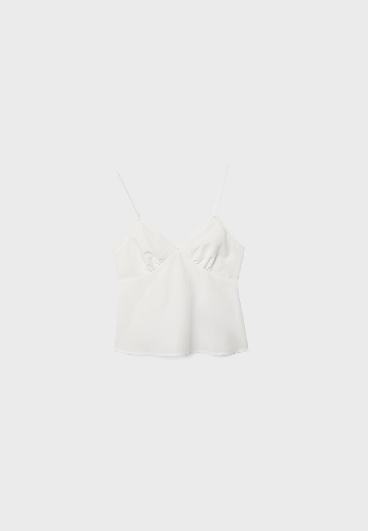 Rustic strappy top — Ecru