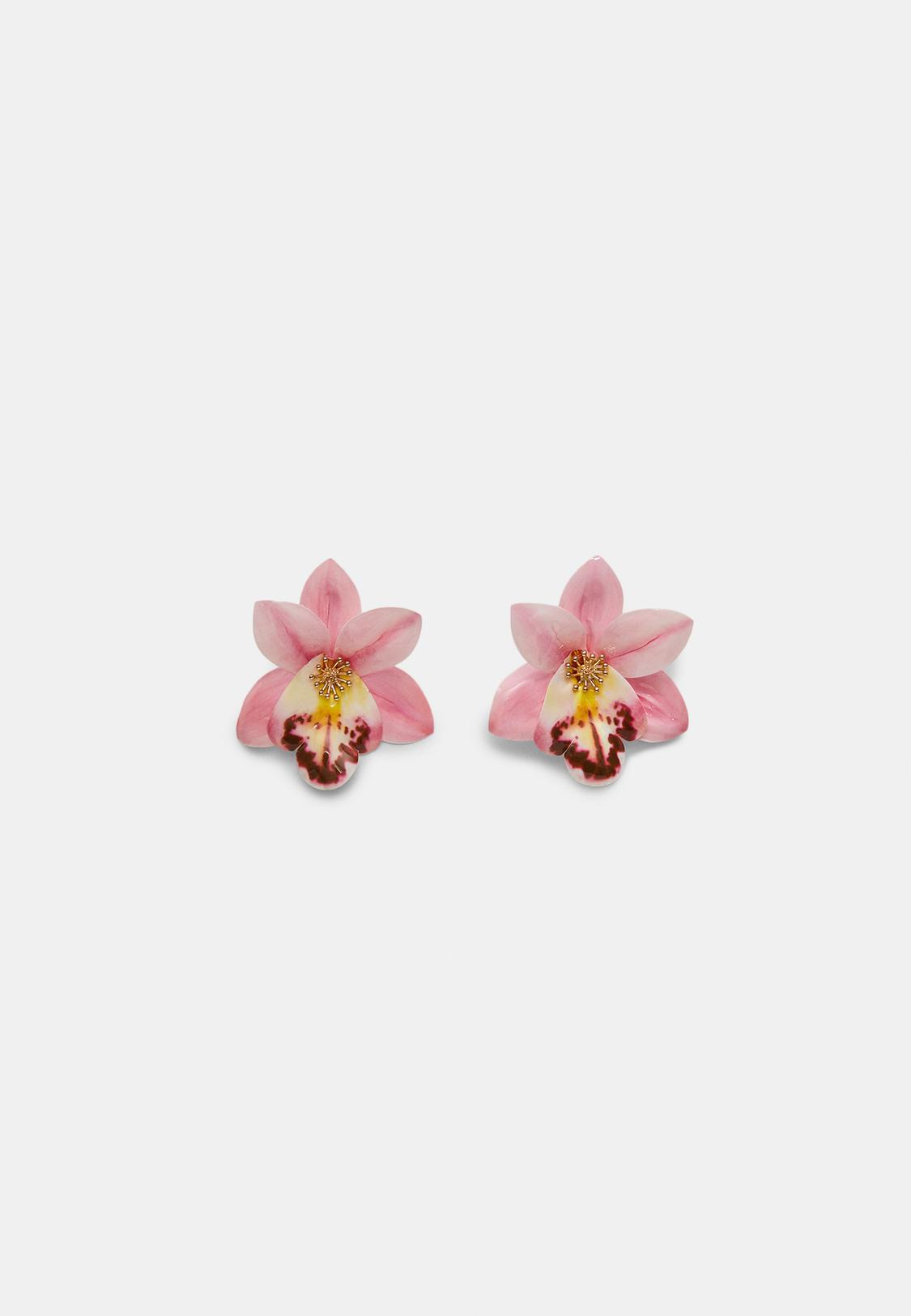 ORCHID PINK FLOWER Photo Charm For 9mm Italian Charm Links - Stainless Steel Modular Bracelet Charms