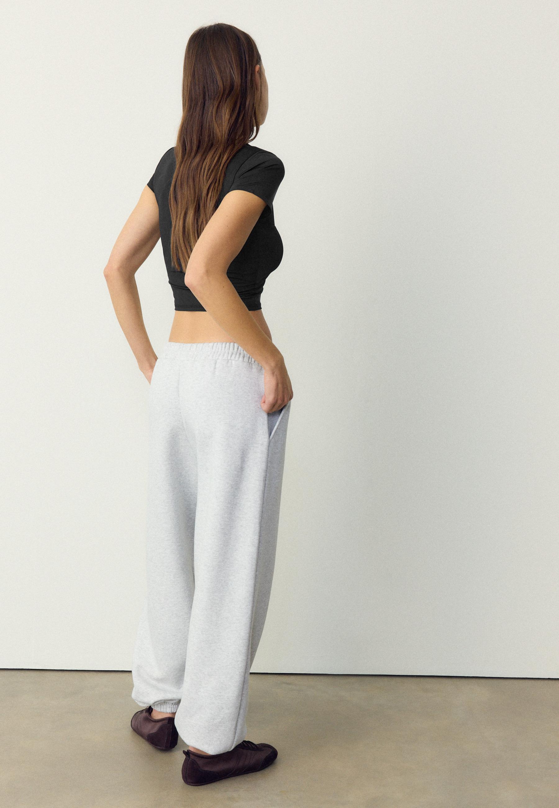 Boyfriend jogger trousers — Grey melange