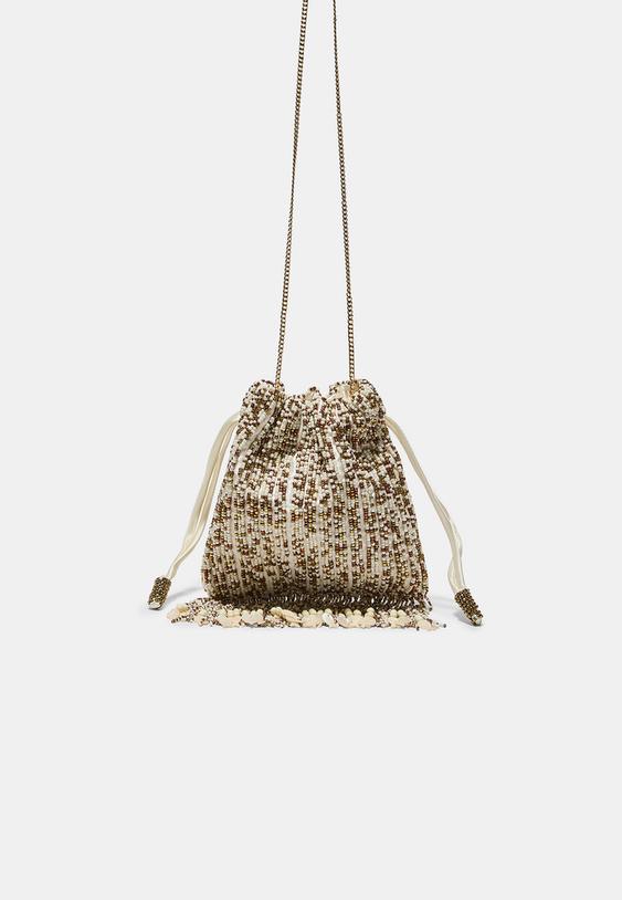 borsa a tracolla con perline