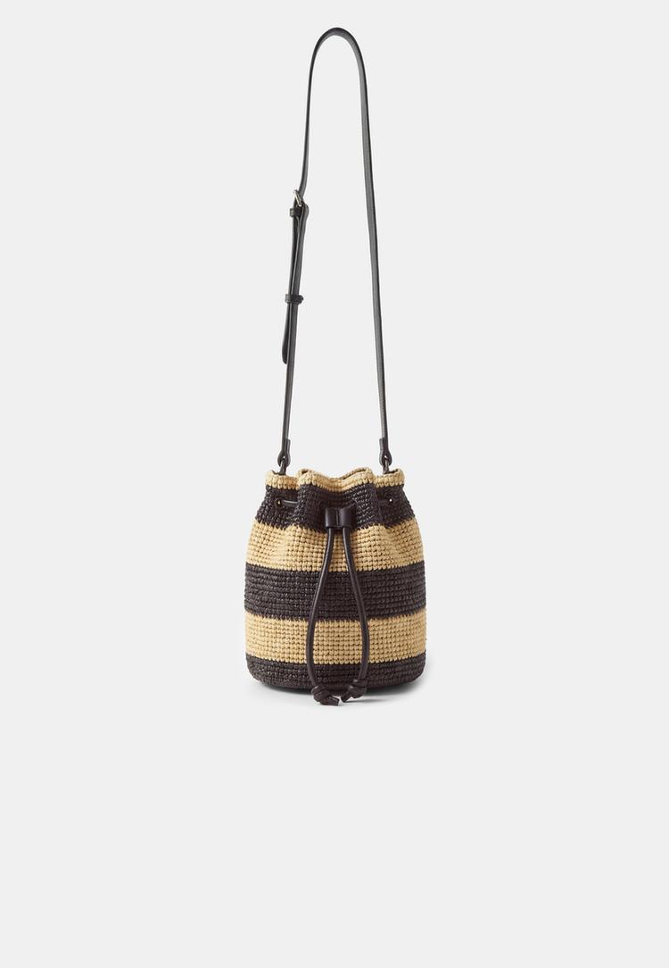 Stradivarius Geantă Croșetată Combinată Ecru Os