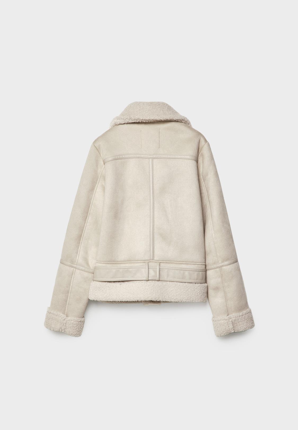 Stradivarius Doubleface Bikerjacke Lang Doubleface Bikerjacke