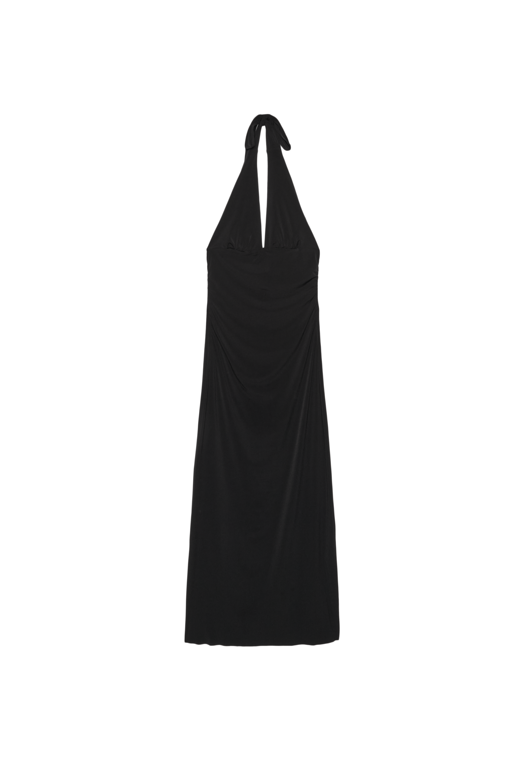 Halter neck backless midi dress — Black