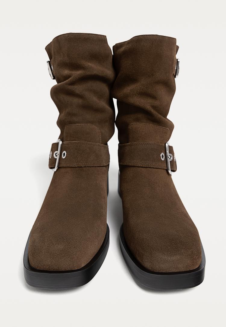 botines piel hebillas