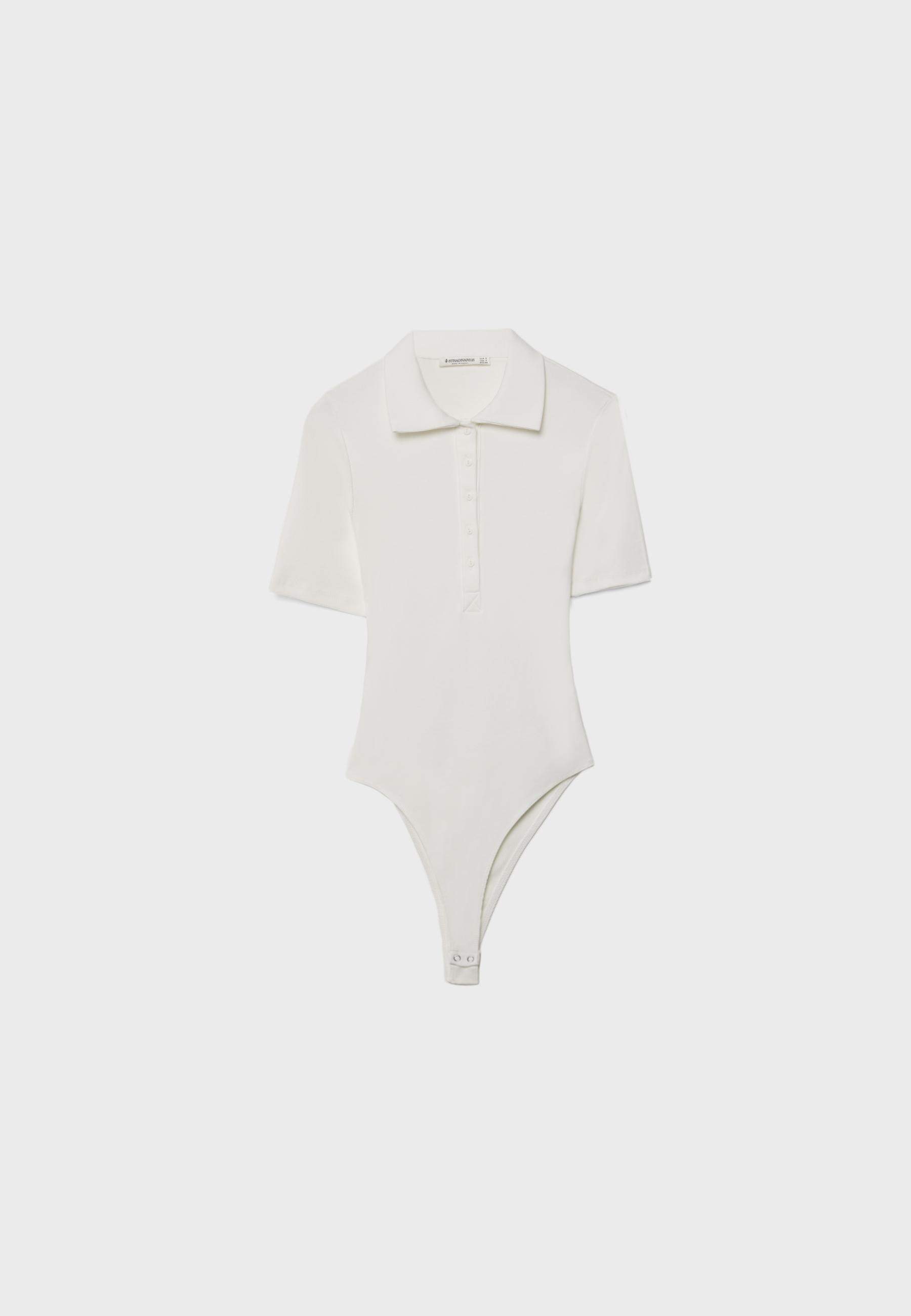 Polo bodysuit — Ecru
