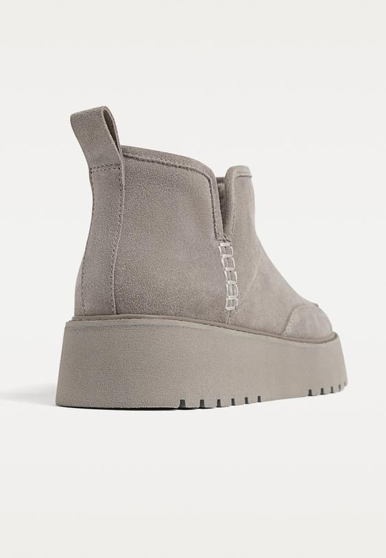 botines planos piel forro pelo