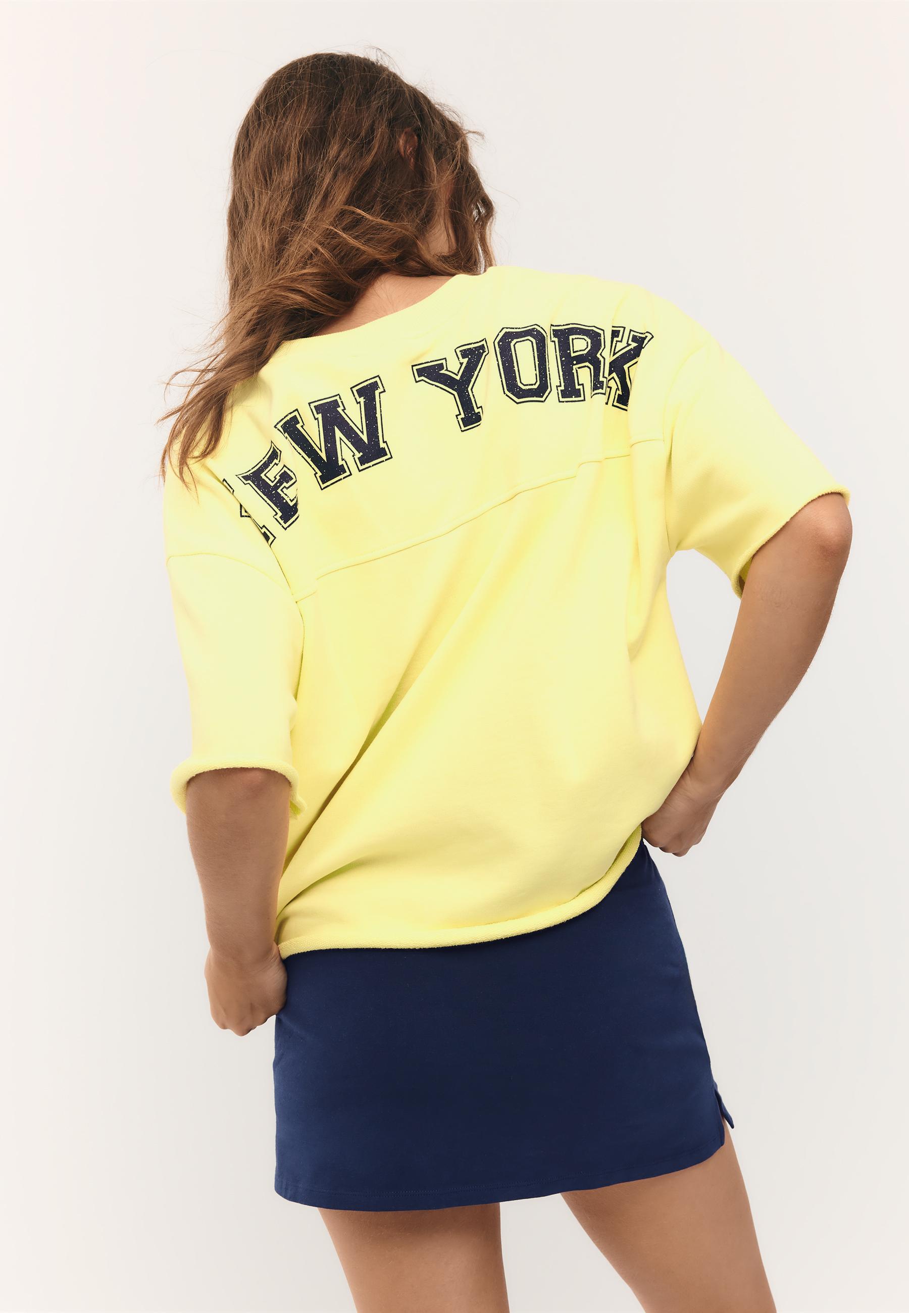 New York short sleeve sweatshirt — Pastel yellow