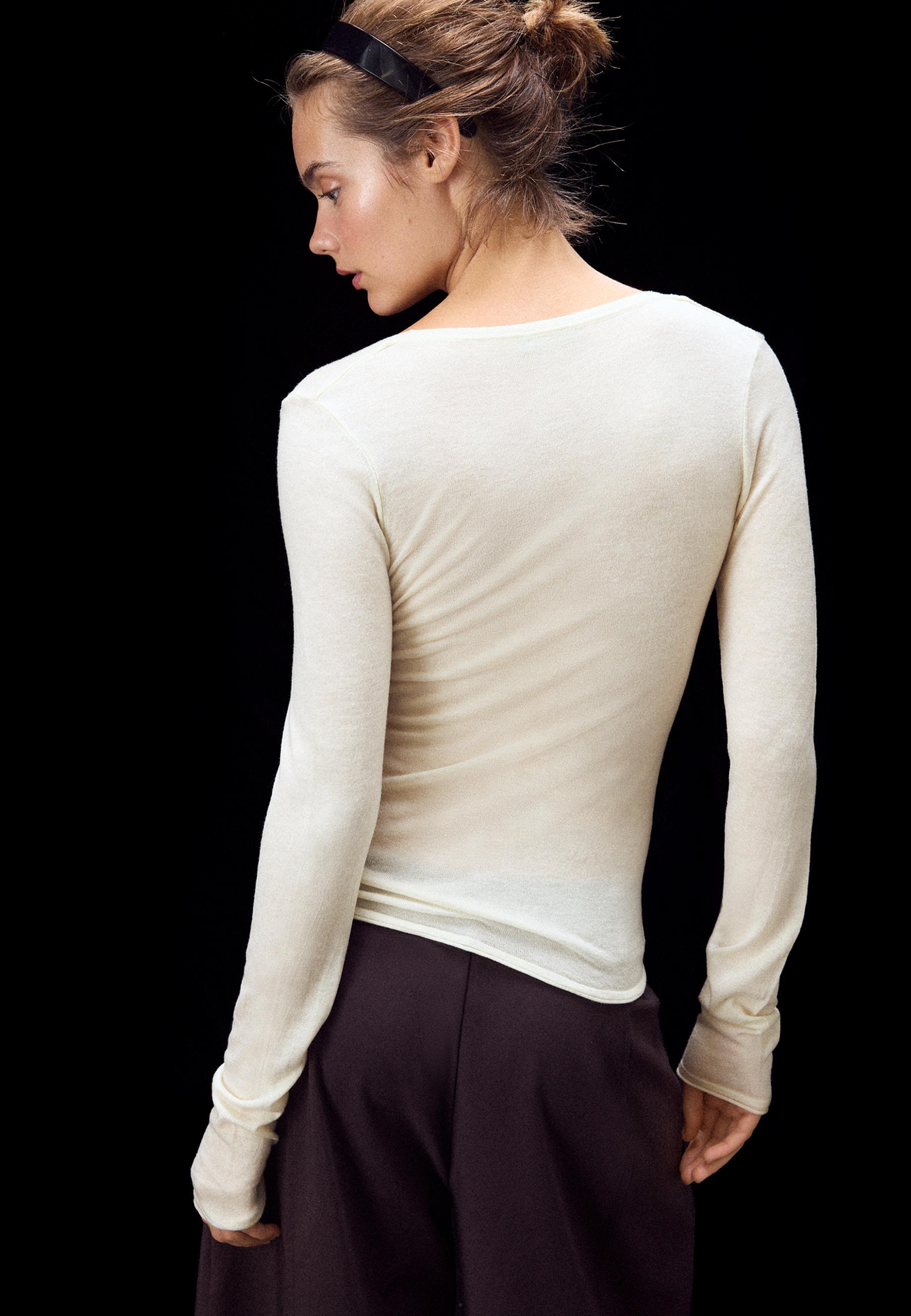 Stradivarius Basic yün ipek bisiklet yaka kazak görsel 8