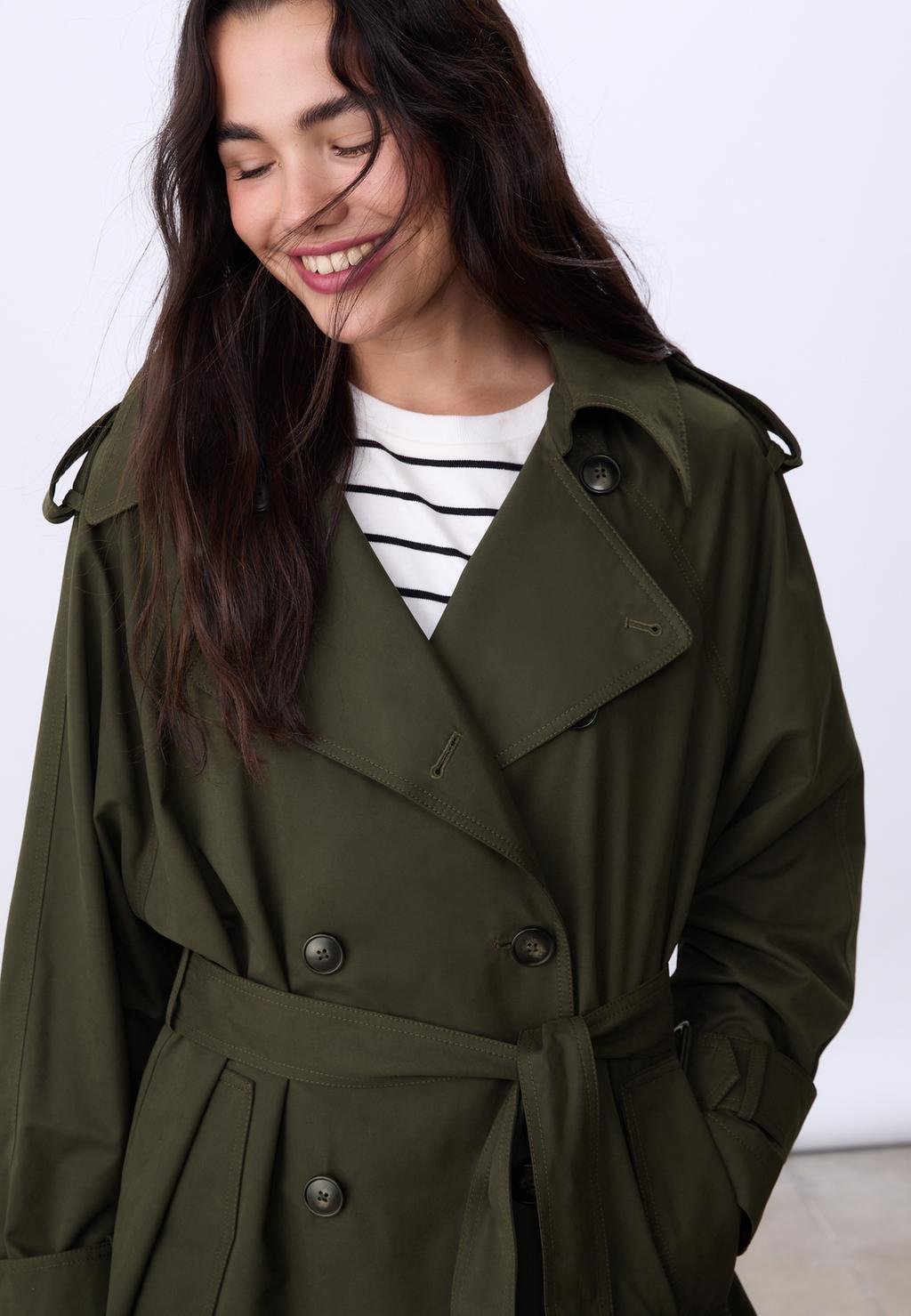 Oversize uzun trençkot