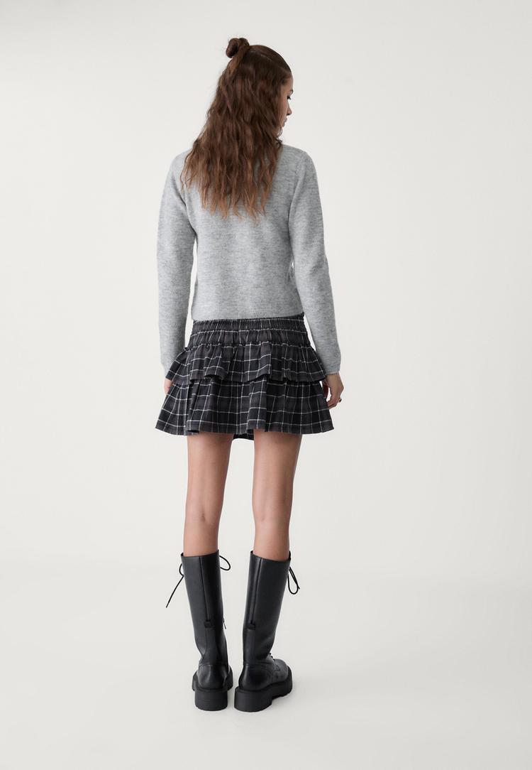 falda pantalon fluida volantes