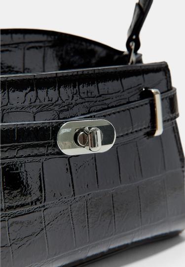 City crossbody bag with coconut effect — Black 5