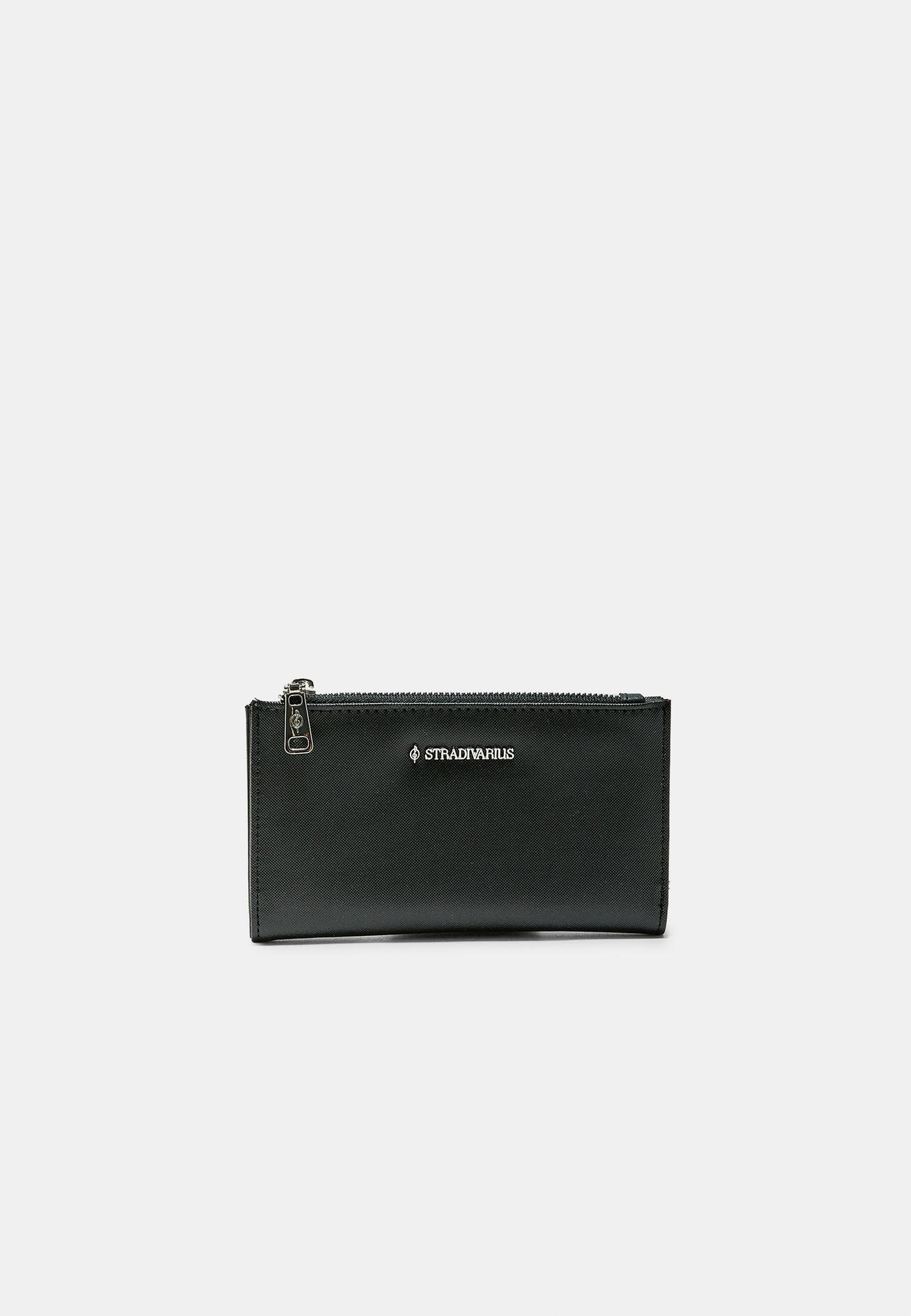 Basic zip-up purse — Black