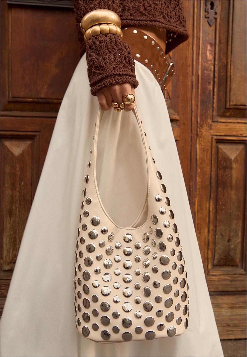 Studded shoulder bag