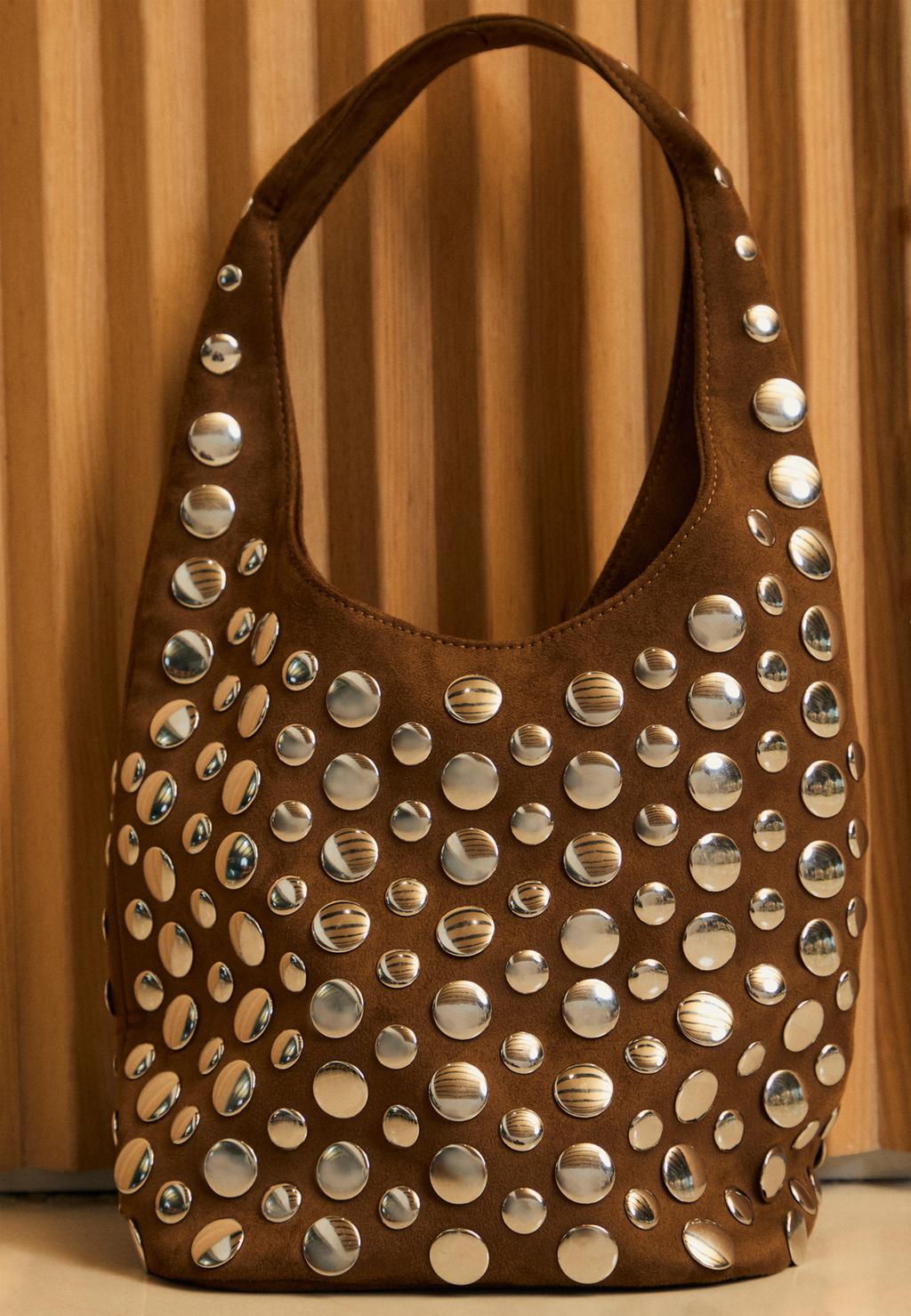 Studded shoulder bag