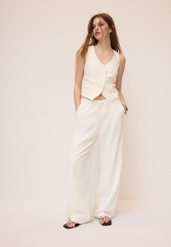 basic linen blend waistcoat