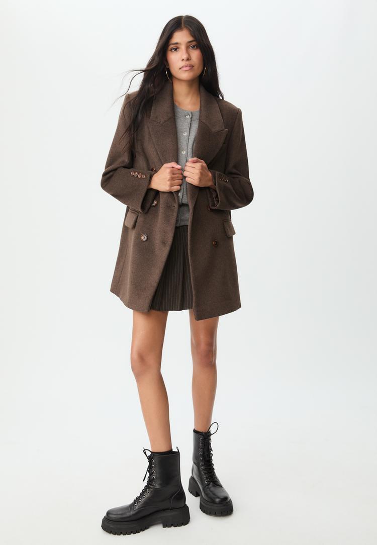 Stradivarius Dobbeltradet Regular-Frakke M