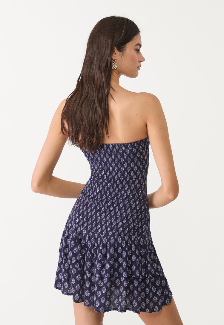 vestido estampado corto volantes