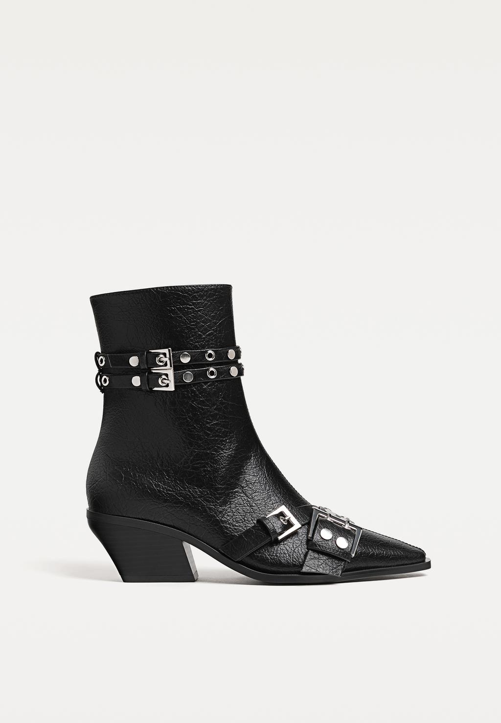 Cowboy ankle boots with buckles