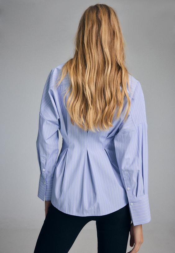 chemise en popeline a plis