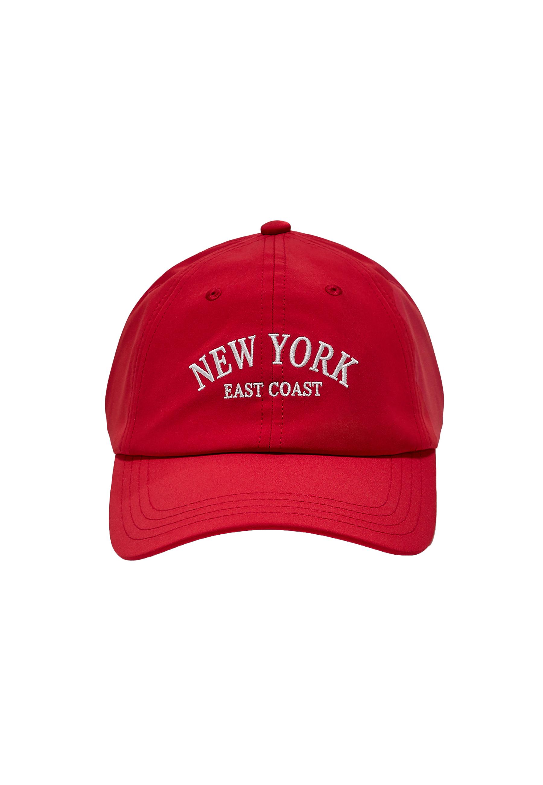 New York embroidered cap — Red